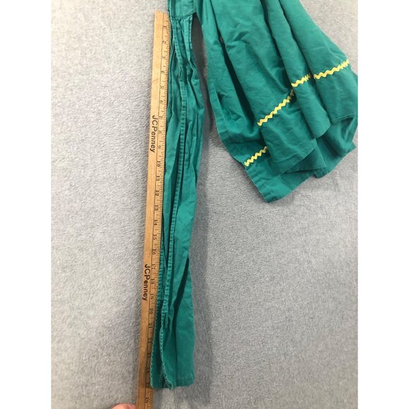 Half Apron Green Cow Pocket Yellow Homemade Countrycore Granny Cottagecore Vtg - Picture 3 of 4